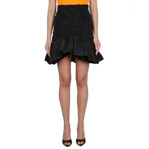 PATOU Women's High Waisted Ruched Ruffled Mini Skirt Women BLACK Skirts